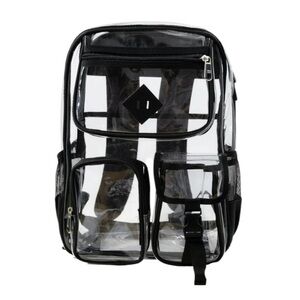 Ludolm Transparent Clear Backpack Heavy Duty School, Stadium Approved Large